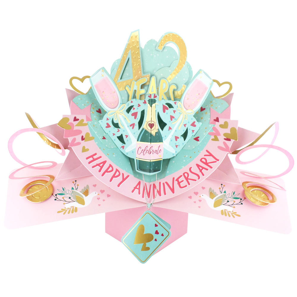 42 Years Happy 42nd Anniversary Pop-Up Greeting Card | Cards